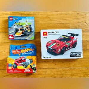 Lego City, Hot Wheels & Supercar - 3 Building Blocks sets